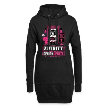 Zutritt erst nach Gehirnupdate - Hoodie-Kleid - Schwarz - Vorne
