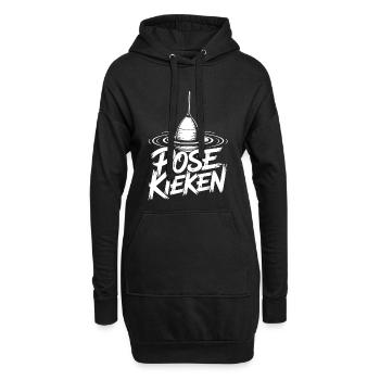 Fischen Pose Humor - Hoodie-Kleid - Schwarz - Vorne