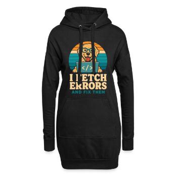 Je reçois les erreurs et je les corrige, chien du développeur - Sweat-shirt à capuche long Femme - noir - Devant