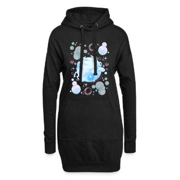 Steinbock-Frau – Astrologiegeschenk - Hoodie-Kleid - Schwarz - Vorne