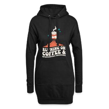 Kaffee für fragwürdige Entscheidungen - Hoodie-Kleid - Schwarz - Vorne