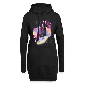 Gémeaux Femme – Cadeau Astrologie - Sweat-shirt à capuche long Femme - noir - Devant