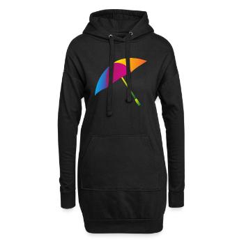 Parapluie arc-en- - Sweat-shirt à capuche long Femme - noir - Devant