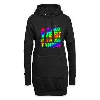 Aus dem Weg, ich muss tanzen Sprüche, Party, Fun - Hoodie-Kleid - Schwarz - Vorne