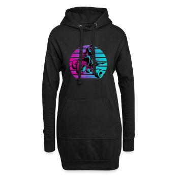 Quad Coureur Hors route Biker ATV Vintage - Sweat-shirt à capuche long Femme - noir - Devant