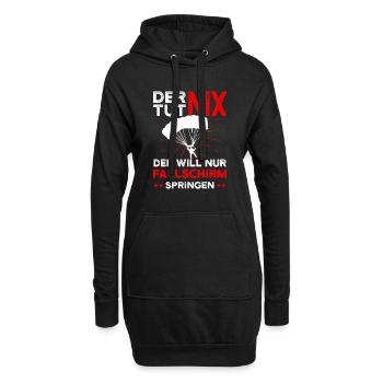 Fallschirmspringer Spruch Fallschirmsprung - Hoodie-Kleid - Schwarz - Vorne