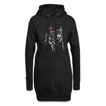 Cadeau de maîtresse de propriétaire de chien d'amour Corgi - Sweat-shirt à capuche long Femme - noir - Devant