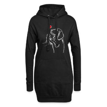 Idée cadeau Beagle Love Mistress Dogs - Sweat-shirt à capuche long Femme - noir - Devant