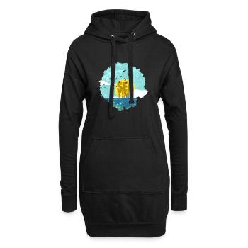 Sea Time Ocean Sun Beach Bateau aquatique Nager - Sweat-shirt à capuche long Femme - noir - Devant