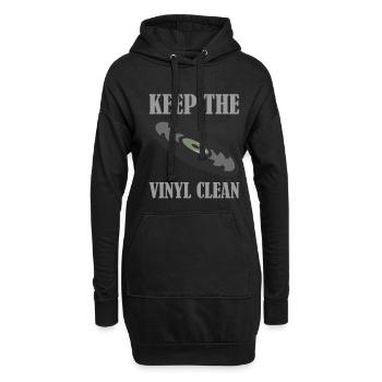Disque keep the vinyle clean - Sweat-shirt à capuche long Femme - noir - Devant