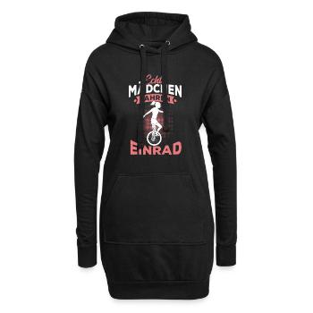 Echte Mädchen fahren Einrad Spruch - Hoodie-Kleid - Schwarz - Vorne