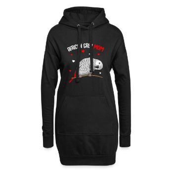 Graupapagei Mama Vogel Lieberhaber - Hoodie-Kleid - Schwarz - Vorne