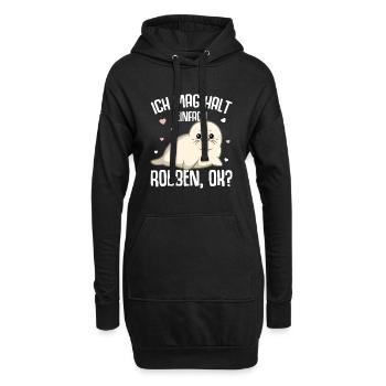Robbe Seehund Seelöwe Robben Kinder - Hoodie-Kleid - Schwarz - Vorne