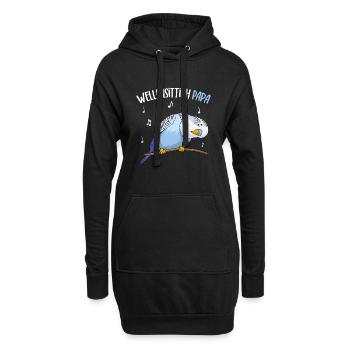 Wellensittich Papa Blausittich Vater Blau - Hoodie-Kleid - Schwarz - Vorne
