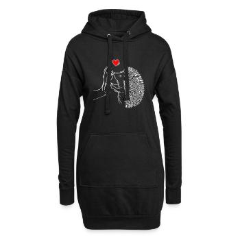 Igel Liebe Kinder Damen Kinder Mädchen - Hoodie-Kleid - Schwarz - Vorne