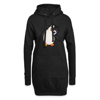 Pinguin Liebhaber Penguin Mädchen - Hoodie-Kleid - Schwarz - Vorne