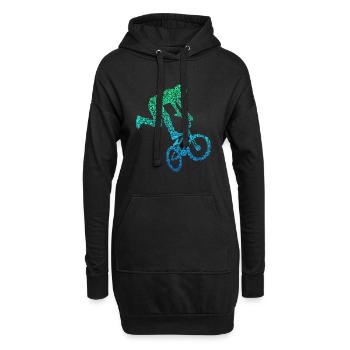 BMX Stunt Dirt Bike Freestyle Fahrer - Hoodie-Kleid - Schwarz - Vorne