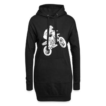 Motocross Enduro - Sweat-shirt à capuche long Femme - noir - Devant
