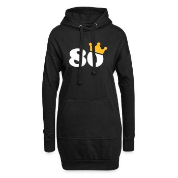 80 Krone 80. Geburtstag 80 Jahre - Hoodie-Kleid - Schwarz - Vorne