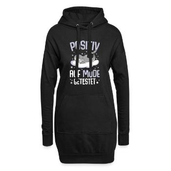 Delfin Positiv Auf Müde Getestet - Hoodie-Kleid - Schwarz - Vorne