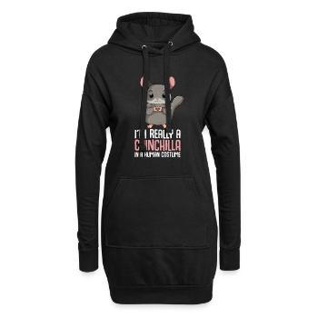 Chinchilla Kostüm Kinder Mädchen - Hoodie-Kleid - Schwarz - Vorne