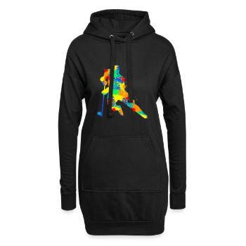 Eishockey Jungen Kinder Männer - Hoodie-Kleid - Schwarz - Vorne