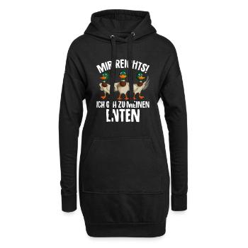 Ente Mir reichts ich geh zu meinen Enten - Hoodie-Kleid - Schwarz - Vorne