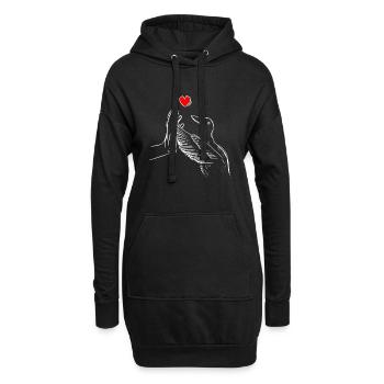 Les canards aiment le canard - Sweat-shirt à capuche long Femme - noir - Devant