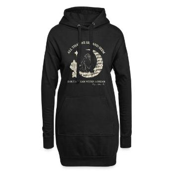 La citation de Poe « Un rêve dans un rêve » - Sweat-shirt à capuche long Femme - noir - Devant