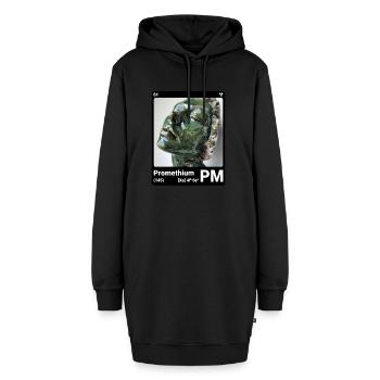 AI am Promethium (bk) - Hoodie-Kleid - Schwarz - Vorne - AI Model Female 172 light (172cm)