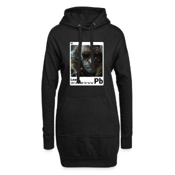 AI am Lead (wt) mode périodique style nerd - Sweat-shirt à capuche long Femme - noir - Devant