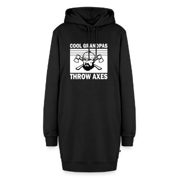 Grand-père Axe Lancer Hache Lancer Cible Lancer Hache Lancer Pension - Sweat-shirt à capuche long Femme - noir - Devant