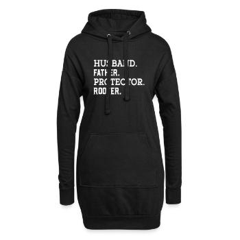 Papa Couvreur Père Toiture Artisanat Toiture Toiture - Sweat-shirt à capuche long Femme - noir - Devant
