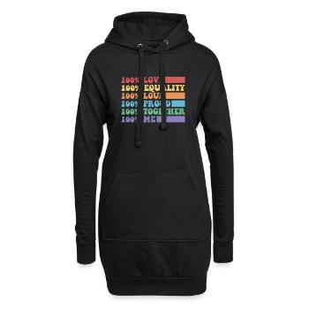 Gay Herz Schwul lesbisch Schwuler Lesbe Geschenk - Hoodie-Kleid - Schwarz - Vorne