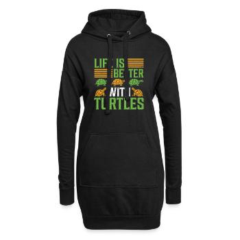 Schildkröte Panzer Tier Witziger Spruch Zoo - Hoodie-Kleid - Schwarz - Vorne