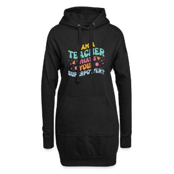 SUPER TEACHER POWER TEACHER POWER DICTONS MOTIF - Sweat-shirt à capuche long Femme - noir - Devant