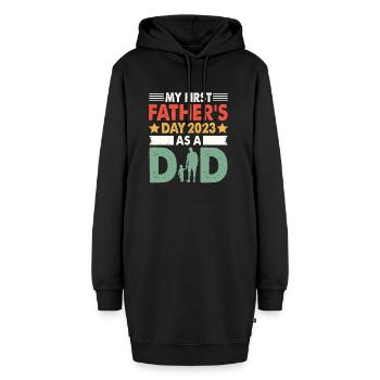 Papa 2023 Zukünftiger Vater Geschenkidee - Hoodie-Kleid - Schwarz - Vorne