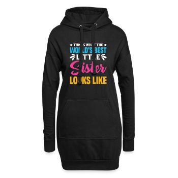 Mignonne petite sœur Hibou Frères et sœurs Tenue - Sweat-shirt à capuche long Femme - noir - Devant