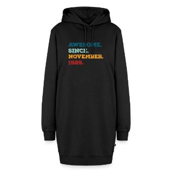Anniversaire Novembre 1989 Né Année de naissance - Sweat-shirt à capuche long Femme - noir - Devant