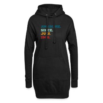 Juli 1988 - Geburtstag im Juli - Hoodie-Kleid - Schwarz - Vorne