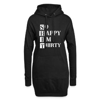30e anniversaire - 30 ans de construction Round Thirty - Sweat-shirt à capuche long Femme - noir - Devant