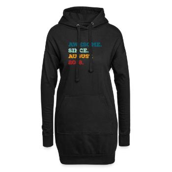 August 2018 - Geburtstag im August - Hoodie-Kleid - Schwarz - Vorne