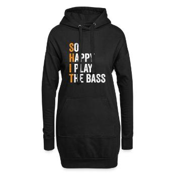 Bassist Musik Bassspieler Musiker Bass Gitarre - Hoodie-Kleid - Schwarz - Vorne