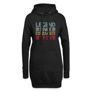 Legenden Geburtstag Dezember 1922 geboren Geschenk - Hoodie-Kleid - Schwarz - Vorne
