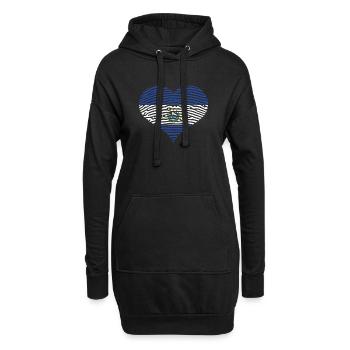 El Salvador Bitcoin Heart Country Holidays - Sweat-shirt à capuche long Femme - noir - Devant