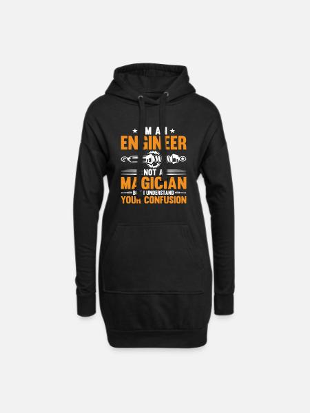 Ingenieur Gehirn Maschinenbau Elektrotechnik Mathe - Hoodie-Kleid - Schwarz