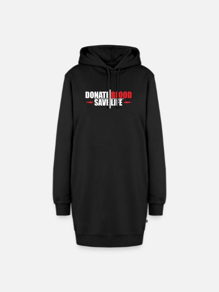 Blutspende Blutspenden Blutspender - Hoodie-Kleid - Schwarz