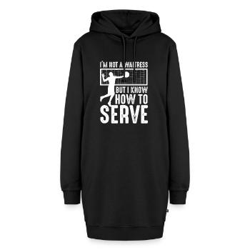 Volleyball volley servir joueur de volley-ball - Sweat-shirt à capuche long Femme - noir - Devant
