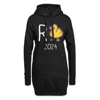 Rente Ente 2024 Geschenkidee - Hoodie-Kleid - Schwarz - Vorne