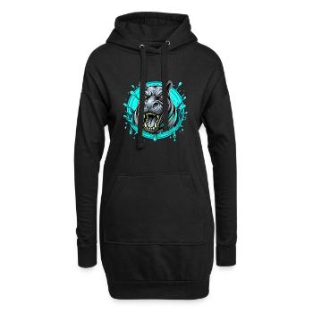 hippo - Hoodie-Kleid - Schwarz - Vorne